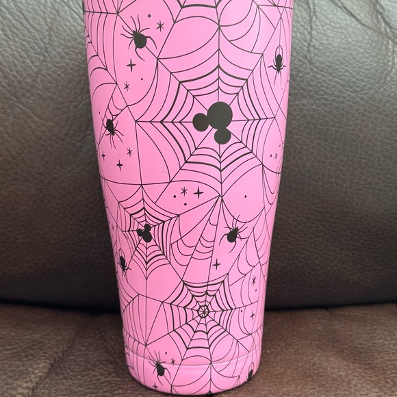 Disney Mouse Ears & Spider Webs Pink Halloween Travel Tumbler - Picture 4 of 7
